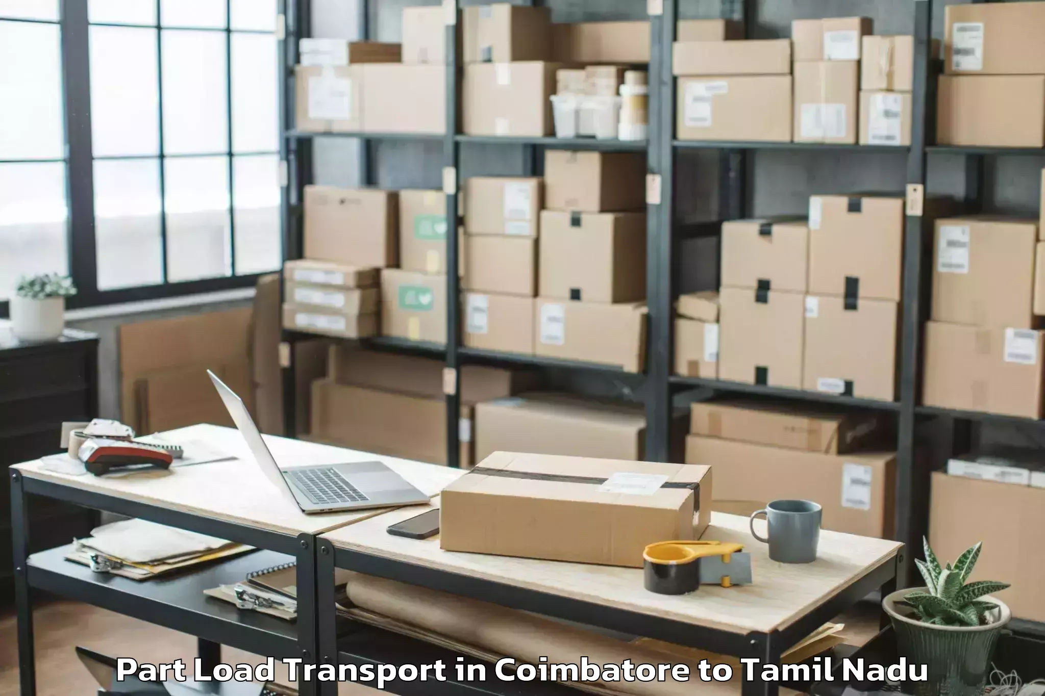 Professional Coimbatore to Tharangambadi Part Load Transport